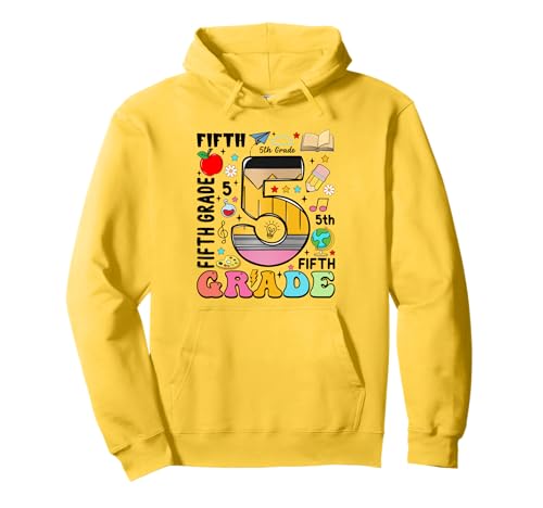 Bleistift 5 Fifth Grade First Day of School Teachers Kids Pullover Hoodie von Funny First Day Of School