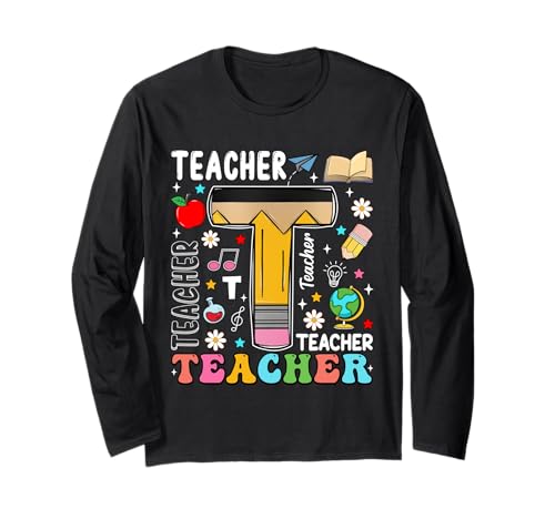Pencil T Lustiger Lehrer Erster Schultag Lehrer Kinder Langarmshirt von Funny First Day Of School