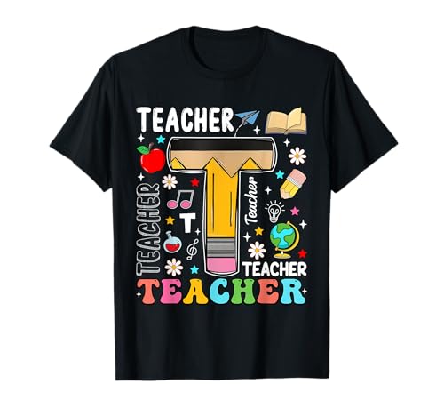 Pencil T Lustiger Lehrer Erster Schultag Lehrer Kinder T-Shirt von Funny First Day Of School