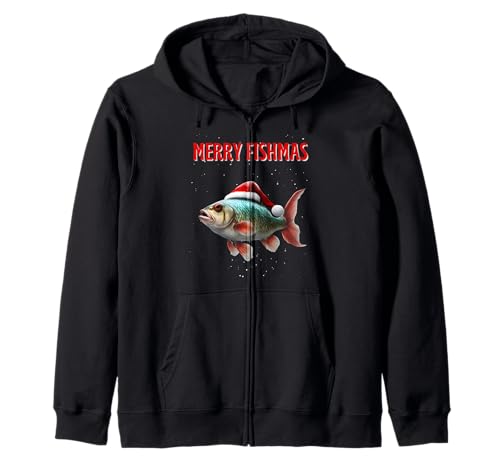 Merry Fishmas Xmas Ugly Lustiges Fisch-Weihnachts-T-Shirt für Herren Kapuzenjacke Merry Fishmas Xmas Ugly Lustiges Fisch-Weihnachts-T-Shirt für Herren Kapuzenjacke von Funny Fish Fishing Fisherman Christmas Xmas Santa
