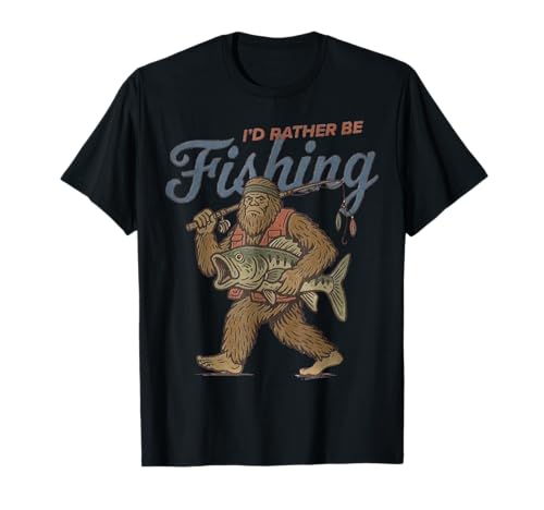 I'd Rather Be Fishing Bigfoot Sasquatch Fishing Herren Jungen T-Shirt I'd Rather Be Fishing Bigfoot Sasquatch Fishing Herren Jungen T-Shirt von Funny Fishing Bigfoot Retro Sasquatch Fisherman