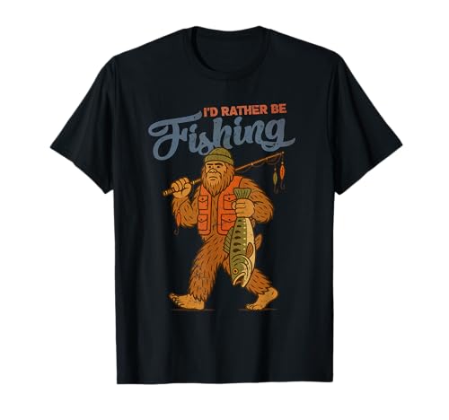 I'd Rather Be Fishing Bigfoot Sasquatch Fishing Herren Jungen T-Shirt I'd Rather Be Fishing Bigfoot Sasquatch Fishing Herren Jungen T-Shirt von Funny Fishing Bigfoot Retro Sasquatch Fisherman