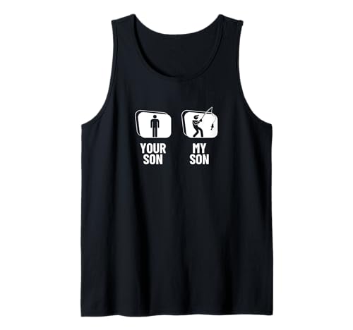 Dein Sohn Mein Sohn Papa Mama Lustiges Angeln Tank Top von Funny Fishing Stuff For Men