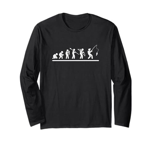 Fishing Evolution Lustiges Angeln für Herren Langarmshirt von Funny Fishing Stuff For Men