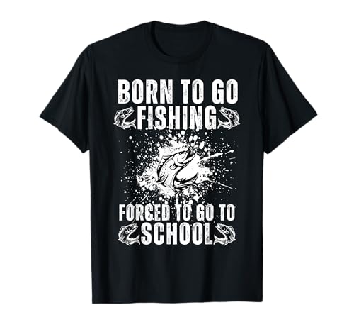 Born to Go Fishing Forced School, lustige Frauen, Mädchen, Kinder, Männer T-Shirt Born to Go Fishing Forced School, lustige Frauen, Mädchen, Kinder, Männer T-Shirt von Funny Fishing lovers boys kids men fisherman