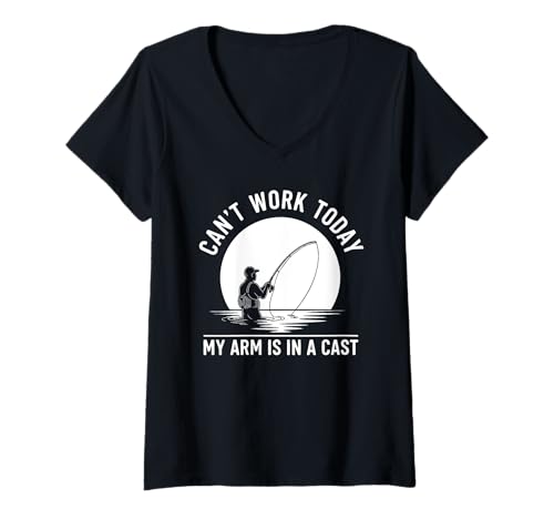Damen Can't Work Today My Arm is in A Cast - Lustiges Fliegenfischen T-Shirt mit V-Ausschnitt Damen Can't Work Today My Arm is in A Cast - Lustiges Fliegenfischen T-Shirt mit V-Ausschnitt von Funny Fishing & Angling Apparel For Fishers