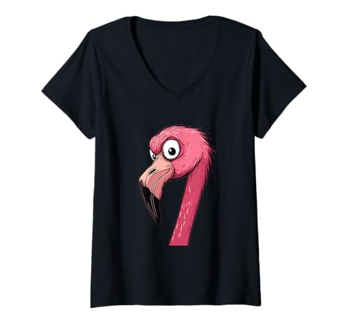 Damen Flamingo Lover Süßer lustiger Flamingo T-Shirt mit V-Ausschnitt Damen Flamingo Lover Süßer lustiger Flamingo T-Shirt mit V-Ausschnitt von Funny Flamingo Lover Cute Design Women Men Kids