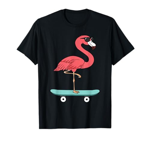 Lustiges Flamingo-Skateboard, Cooler Flamingo-Liebhaber, Herren, Damen, Kinder T-Shirt Lustiges Flamingo-Skateboard, Cooler Flamingo-Liebhaber, Herren, Damen, Kinder T-Shirt von Funny Flamingo Outfit Men Women Boys Girls Kids