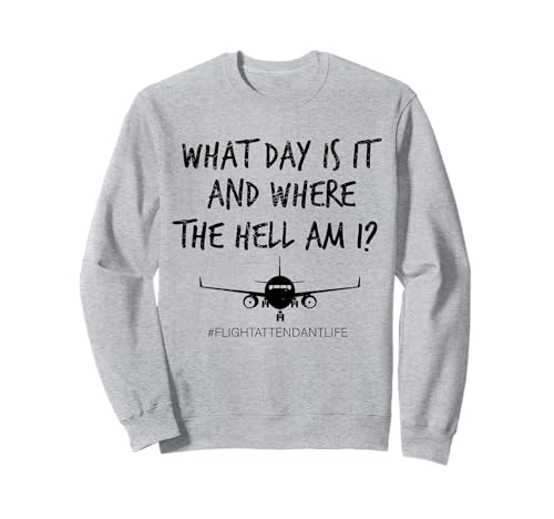 Frauen Flight Attendant Joke Shirt Geschenk Where The Hell am I Sweatshirt Frauen Flight Attendant Joke Shirt Geschenk Where The Hell am I Sweatshirt von Funny Flight Attendant Life Tees & Gift Co.
