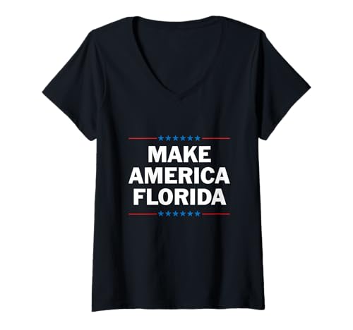 Damen Machen Sie Amerika Florida T-Shirt mit V-Ausschnitt Damen Machen Sie Amerika Florida T-Shirt mit V-Ausschnitt von Funny Florida Vibes