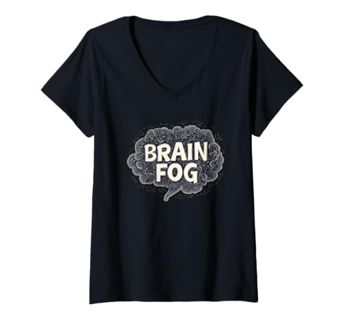 Damen Amazing Brain Fog Spruch T-Shirt mit V-Ausschnitt Damen Amazing Brain Fog Spruch T-Shirt mit V-Ausschnitt von Funny Fog Outfit
