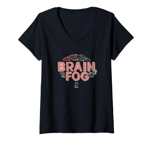 Damen Cooles Brain Fog Statement für lustige Jungen und Mädchen T-Shirt mit V-Ausschnitt Damen Cooles Brain Fog Statement für lustige Jungen und Mädchen T-Shirt mit V-Ausschnitt von Funny Fog Outfit
