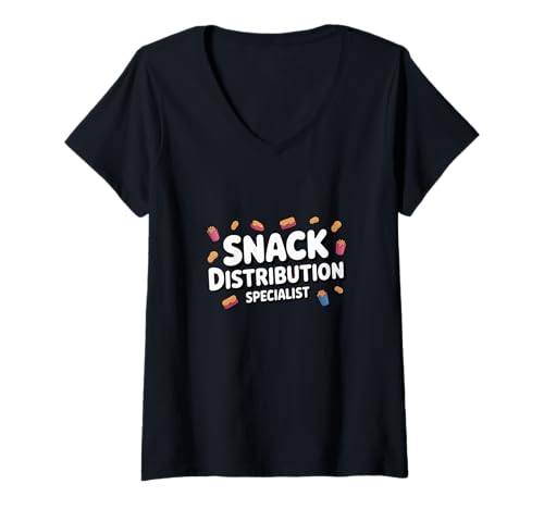 Damen Spezialist für den Vertrieb von Snacks, Feinschmecker, Humor T-Shirt mit V-Ausschnitt Damen Spezialist für den Vertrieb von Snacks, Feinschmecker, Humor T-Shirt mit V-Ausschnitt von Funny Foodie Treat Provider For Moms