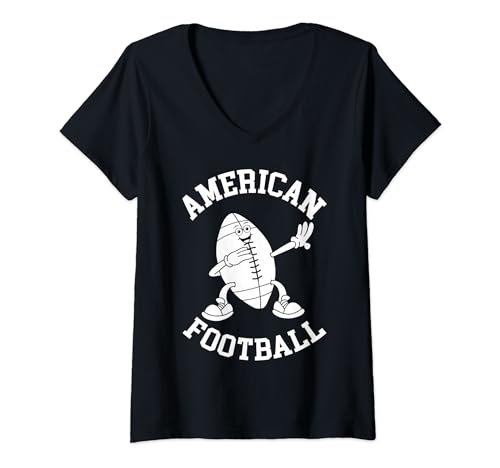 Damen American Football Ball - Lustiger American Football Ball T-Shirt mit V-Ausschnitt Damen American Football Ball - Lustiger American Football Ball T-Shirt mit V-Ausschnitt von Funny Football Designs