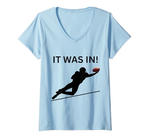 Damen Lustiger Fußballspieler It was In! Fußball-Humor T-Shirt mit V-Ausschnitt Damen Lustiger Fußballspieler It was In! Fußball-Humor T-Shirt mit V-Ausschnitt von Funny Football Players Team Sideline Support Tops