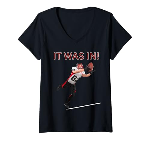 Damen Lustiger Fußballspieler It was In! Fußball-Humor T-Shirt mit V-Ausschnitt Damen Lustiger Fußballspieler It was In! Fußball-Humor T-Shirt mit V-Ausschnitt von Funny Football Players Team Sideline Support Tops
