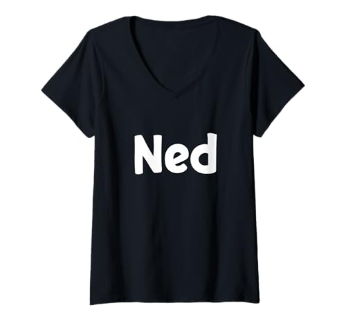 Damen Cute Modern Font: First Name Ned T-Shirt mit V-Ausschnitt Damen Cute Modern Font: First Name Ned T-Shirt mit V-Ausschnitt von Funny Forename Ned Given Name Gift Ideas