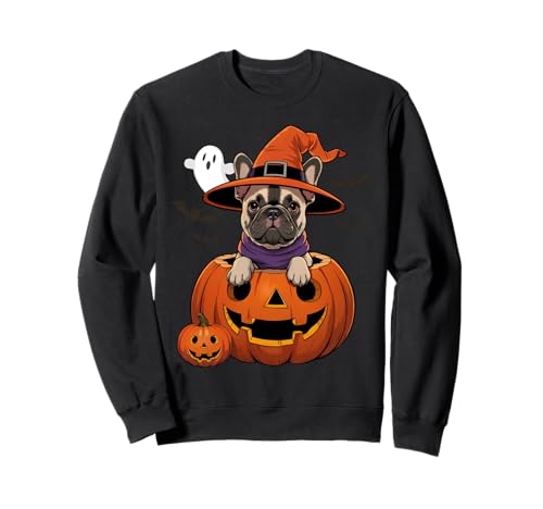 Französische Bulldogge Hexe Hund Halloween Hundeliebhaber Kürbis Männer Kind Sweatshirt Französische Bulldogge Hexe Hund Halloween Hundeliebhaber Kürbis Männer Kind Sweatshirt von Funny French Bulldog Halloween Costume Men Kids