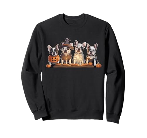 Französische Bulldogge Geist Hexe Mama Halloween Kürbisse Gruselig Sweatshirt von Funny French Bulldog Halloween Girls Boys Kids