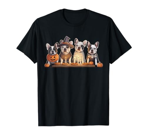 Französische Bulldogge Geist Hexe Mama Halloween Kürbisse Gruselig T-Shirt von Funny French Bulldog Halloween Girls Boys Kids