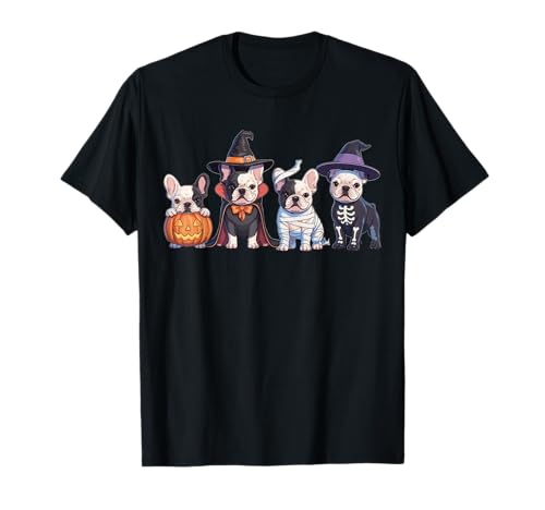 Französische Bulldogge Halloween Hexe Mama Hund Geist Halloween T-Shirt von Funny French Bulldog Halloween Girls Boys Kids