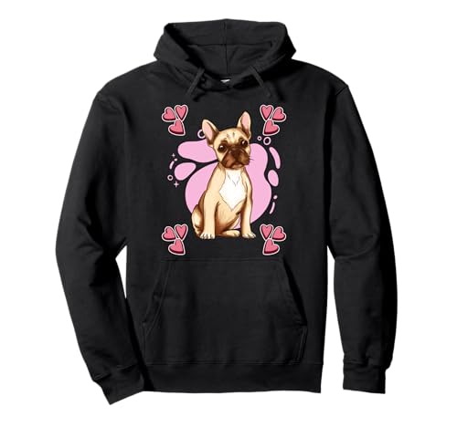Damen Frenchie Zeichnung Mädchen Französische Bulldogge Pullover Hoodie Damen Frenchie Zeichnung Mädchen Französische Bulldogge Pullover Hoodie von Funny Frenchie Merch for Girls & Women