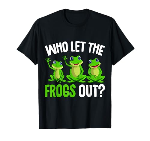Who Let The Frogs Out Kinder Mädchen Frauen Frösche T-Shirt Who Let The Frogs Out Kinder Mädchen Frauen Frösche T-Shirt von Funny Frog Lover Apparel & Gift Designs