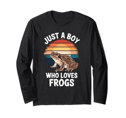 Just A Boy Who Loves Frogs Amphibien Fan Kids Frogs Langarmshirt Just A Boy Who Loves Frogs Amphibien Fan Kids Frogs Langarmshirt von Funny Frog Lover Clothing