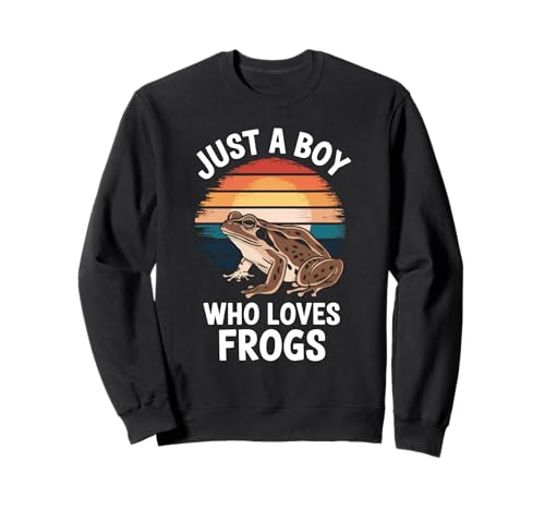 Just A Boy Who Loves Frogs Amphibien Fan Kids Frogs Sweatshirt von Funny Frog Lover Clothing