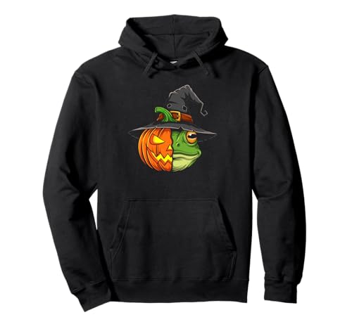 Frosch Kürbis Jack O Laterne Halloween Kinder Herren Damen Pullover Hoodie von Funny Frog Lovers Halloween Pumpkin Outfits