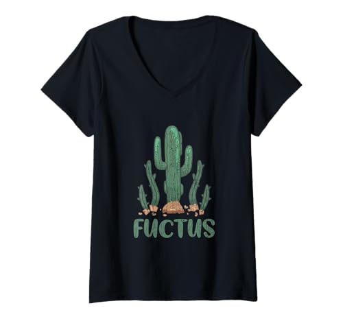 Damen Florist Funny Fuctus Graphic Flowers Kaktus Gärtner T-Shirt mit V-Ausschnitt Damen Florist Funny Fuctus Graphic Flowers Kaktus Gärtner T-Shirt mit V-Ausschnitt von Funny Fuctus Graphic & More