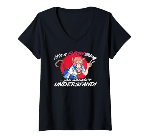 Damen Furry Fandom | Furries Gift | Süßes Tier-Cosplay T-Shirt mit V-Ausschnitt Damen Furry Fandom | Furries Gift | Süßes Tier-Cosplay T-Shirt mit V-Ausschnitt von Funny Furry Fandom Gifts for Fursona
