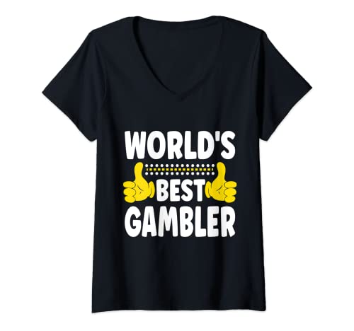 Damen World's Best Gambler Job Titel Lustiger Beruf Gambler T-Shirt mit V-Ausschnitt Damen World's Best Gambler Job Titel Lustiger Beruf Gambler T-Shirt mit V-Ausschnitt von Funny Gambler Gifts Gambler Tee Birthday Gifts