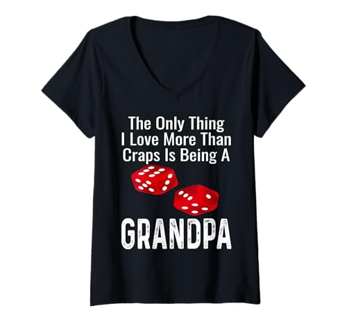 Damen Das einzige, was ich mehr Liebe als Craps, ist Opa zu Sein T-Shirt mit V-Ausschnitt Damen Das einzige, was ich mehr Liebe als Craps, ist Opa zu Sein T-Shirt mit V-Ausschnitt von Funny Gambling Gambler Gifts