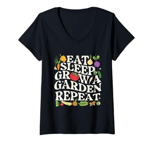 Damen Sleep Grow A Garden Repeat Lustiges Gamer-Gartenliebhaber-Geschenk T-Shirt mit V-Ausschnitt Damen Sleep Grow A Garden Repeat Lustiges Gamer-Gartenliebhaber-Geschenk T-Shirt mit V-Ausschnitt von Funny Game Eat Sleep Grow A Garden Repeat Gamer