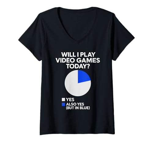Damen Werde ich Heute Videospiele Spielen - PC Gaming Lover Konsolenspiel T-Shirt mit V-Ausschnitt Damen Werde ich Heute Videospiele Spielen - PC Gaming Lover Konsolenspiel T-Shirt mit V-Ausschnitt von Funny Gamer Shirts