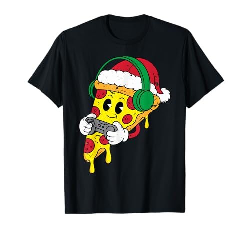Christmas Gamer Pizza Videospiele Herren Jungen Kinder Teenager Jugend T-Shirt Christmas Gamer Pizza Videospiele Herren Jungen Kinder Teenager Jugend T-Shirt von Funny Gamer Xmas Video Games Boys Men Girls Kids