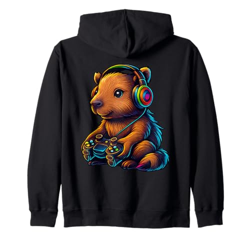Gaming Capybara Videospiele Capybara Liebhaber Gamers Jungen Männer Kapuzenjacke Gaming Capybara Videospiele Capybara Liebhaber Gamers Jungen Männer Kapuzenjacke von Funny Gaming Capybara Gamer Video Games Boys Girls