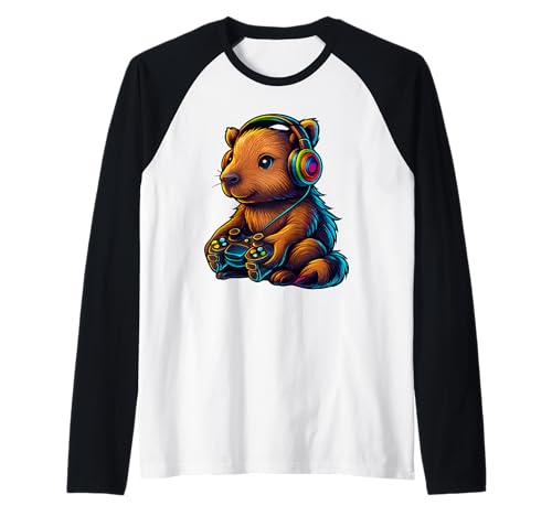 Gaming Capybara Videospiele Capybara Liebhaber Gamers Jungen Männer Raglan Gaming Capybara Videospiele Capybara Liebhaber Gamers Jungen Männer Raglan von Funny Gaming Capybara Gamer Video Games Boys Girls