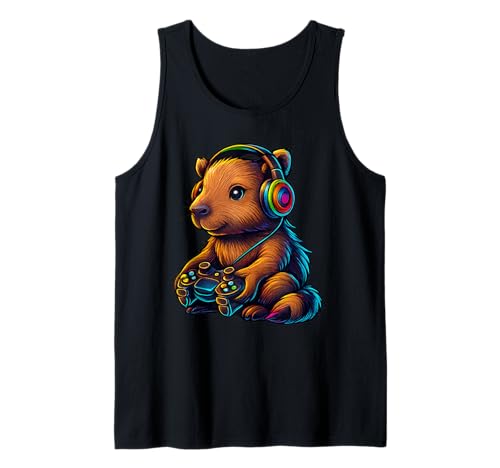 Gaming Capybara Videospiele Capybara Liebhaber Gamers Jungen Männer Tank Top Gaming Capybara Videospiele Capybara Liebhaber Gamers Jungen Männer Tank Top von Funny Gaming Capybara Gamer Video Games Boys Girls