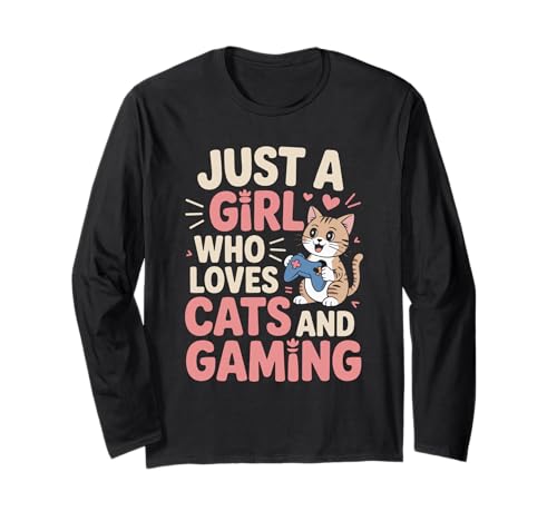 Gaming Katze für Mädchen Lustige Geschenkidee Gamer Katzen Langarmshirt Gaming Katze für Mädchen Lustige Geschenkidee Gamer Katzen Langarmshirt von Funny Gaming Cat