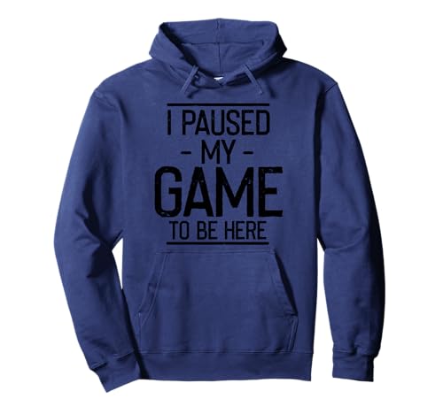 Ich habe mein Spiel unterbrochen, um hier zu sein - Gamer Gaming - Herren Pullover Hoodie von Funny Gaming Quotes