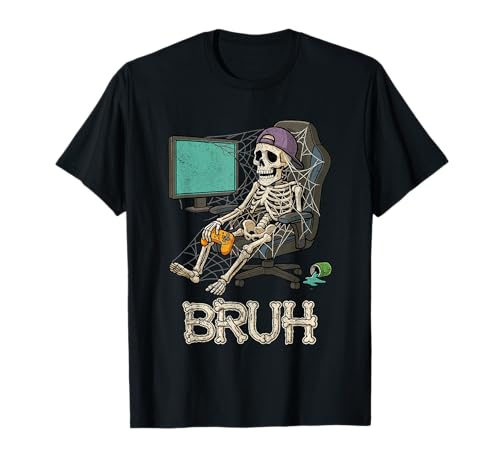 Funny Gamer Skelett Gamer Teen Boys Video Gaming Bruh T-Shirt Funny Gamer Skelett Gamer Teen Boys Video Gaming Bruh T-Shirt von Funny Gaming & Gifts For Boys by OA