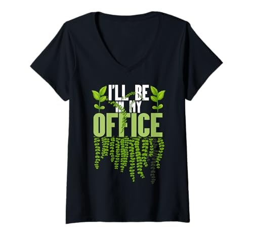 Damen Ich werde in Meinem Büro Sein Lustiges Gärtnern T-Shirt mit V-Ausschnitt Damen Ich werde in Meinem Büro Sein Lustiges Gärtnern T-Shirt mit V-Ausschnitt von Funny Garden Lover Desiigns for Plant Whisperers