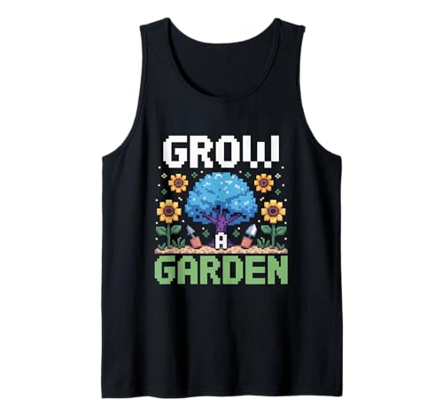 Lustige Pixelkunst Grow a Garden, Retro-Gamer, Pflanzen für Damen und Herren Tank Top von Funny Gardening Quote Retro Pixel Plant Lover Mom