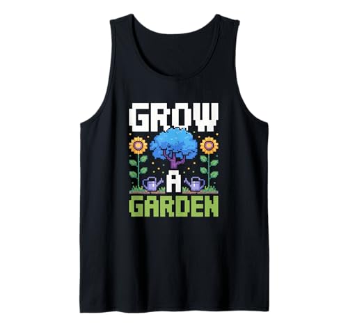 Lustige Pixelkunst Grow a Garden, Retro-Gamer, Pflanzen für Damen und Herren Tank Top von Funny Gardening Quote Retro Pixel Plant Lover Mom