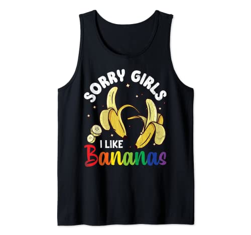 Herren Sorry Girls I Like Bananas Fun LGBTQ Gay Pride Month Grafik Tank Top Herren Sorry Girls I Like Bananas Fun LGBTQ Gay Pride Month Grafik Tank Top von Funny Gay Pride Graphic & More