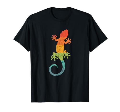 Retro Gecko Shirt Gecko Gecko Niedliche Gecko Silhouette Vintage Kinder T-Shirt von Funny Gecko Lover Lizard Owner Shirt