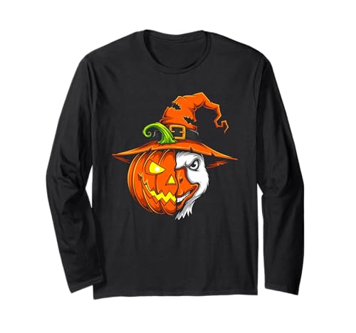 Jack O Lantern Goose Pumpkin Halloween Kinder Herren Damen Langarmshirt von Funny Geese Lovers Halloween Pumpkin Outfits