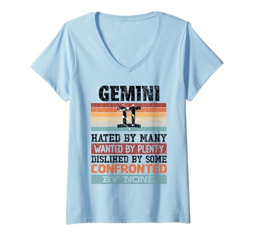 Damen Sternzeichen, lustige Zwillinge, die von vielen gehasst Werden T-Shirt mit V-Ausschnitt von Funny Gemini Graphic & More